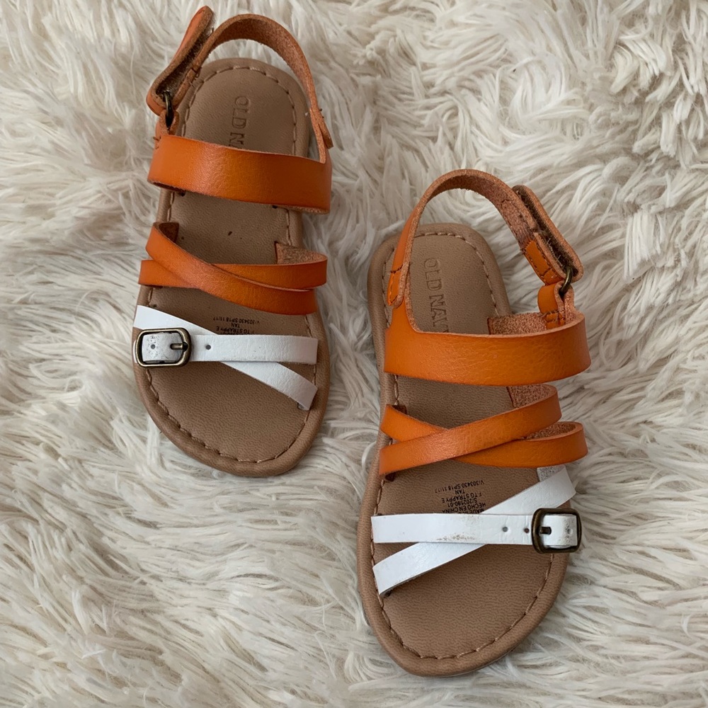 Old Navy Orange White Gladiator Sandals